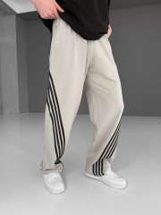 İki İplik Kumaş Şeritli Alt Esofman - Gri