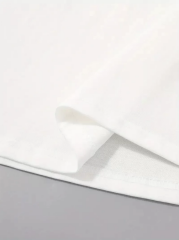 20/1 Penye Compack Uçak Baskılı Oversize Bisiklet Yaka Kısa Kol T-shirt - Beyaz