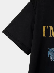 Erkek Vintage Araba Grafik T-Shirt - ''Ben Yaşlı Değilim Ben Bir Klasiğim'' Esprili Baskı  Nefes Alabilir Kumaş, Günlük Yaz ve Yıl Boyu Giyim için Oversize Kısa Kollu Tişört - Siyah