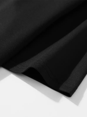 ''Neden Bana Bakıyorsun?'' Komik Kedi Grafik Tişört - Dijital Baskılı Siyah Bol Kesim Streetwear Tişört, Erkekler için Dört Mevsim Günlük Gömlek - Siyah