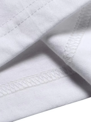 Güneş Gözlüğü Grafikli Karikatür Tavşan Oversize Kısa Kollu Tişört Çift Tişört, İlkbahar Ve Yaz - Beyaz