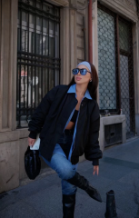 Cepli Bomber Ceket Mont - Siyah