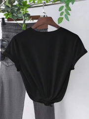 Baskılı Kadın T-shirt - Siyah