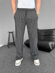 Su Yolu Çizgili Cepli Pantalon - Siyah