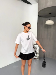 Kısa Kol Baskılı T-shirt - Beyaz