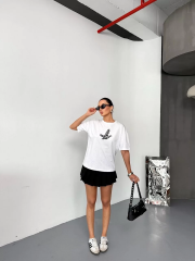 Kısa Kol Baskılı T-shirt - Beyaz