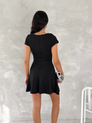 kısa kollu Mini Elbise - Siyah