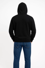 Erkek Üç İplik Kapüşonlu Kanguru Cepli SweatShirt hoodie - Siyah