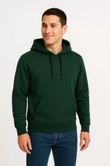 Erkek Üç İplik Kapüşonlu Kanguru Cepli SweatShirt hoodie - Haki