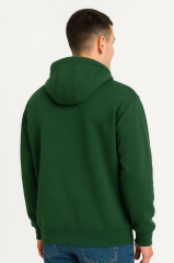 Erkek Ovarsize Kapüşonlu Swetshirt Kanguru Çepli Cıtcıtlı 3 iplik Şardonlu Hoodie - Haki