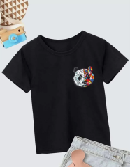 Unisex Çocuk Baskılı T-Shirt - Siyah