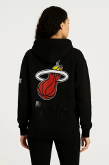 Kadın Üç İplik Kapüşonlu Ön ve Arka Baskılı SweatShirt hoodie - Siyah