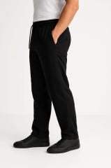 Erkek Keten Pantolon – Cepli, Beli Lastikli ve Bağcıklı, Nefes Alan Rahat Kalıp, Yazlık ve Baharlık Günlük Giyim, Şık & Konforlu Boru Paça Model - Siyah