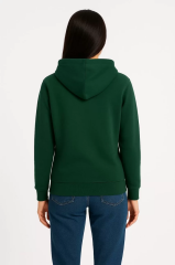 Kadın Üç İplik Kapüşonlu Kanguru Cepli Sweatshirt hoodie - Haki