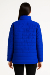 Kadın Bomber Mont Ceket – Su İtici Kumaş, Kapitone Astarlı, Fermuarlı, Kışlık - Saks Mavisi