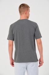 Unisex Düz Biskilet Yaka Oversize T-shirt - Füme