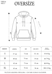 Unisex Double Oversize Kapşonlu Basic SweatShirt - Bej