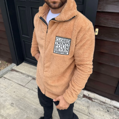 Erkek Polar Fermuarlı Sweatshirt – Kapüşonsuz, Cepli, Yumuşak Dokulu, Oversize Rahat Kalıp, Kışlık Sıcak Tutan Fermuarlı Üst - Kahverengi