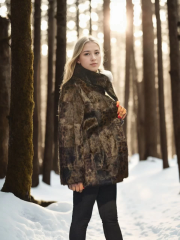 Kadın Uzun Kollu Deri Ceket - Leopar