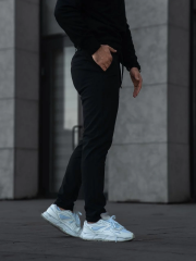 Erkek Diagonel Mikro dokulu Cepli Pantolon - Siyah