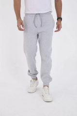Unisex Kışlık Üç İplik Lastikli Eşofman Pantolon - Gri